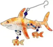 Jaws Shark Ocean Sea Ornament Metal Fair Trade Pilgrim Imports