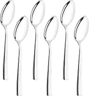 Kekow 16 Pieces Dinner Spoon Set, Stainless Steel Dinner Spoon, 7.6 Inch Silverware Dinner Spoons
