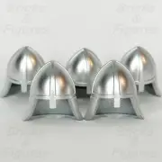 LEGO® Castle Helmet with Neck Protector Metallic Silver Minifigure Part 3844 x 5
