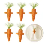 Easter Napkin Rings Set of 6, Handmade Carrot Napkin Rings Holders for Easter...