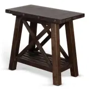 Sunny Designs Vivian 16" Farmhouse Mahogany Wood Chair Side Table in Dark Brown