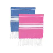 Nicola Spring Children's Turkish Cotton Towel Set - Navy / Pink - Set Of 4