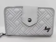 NEW Lug Matte Luxe Quilted RFID Wallet Diamond Silver