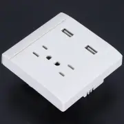 Dual‑USB Wall Outlet 10A US 110/220V Electric Charging Socket For Home AOS HG