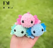 Handmade Velvet Axolotl Crochet, Mini Axolotl Crochet Plush, Amigurumi Axolot