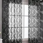 Romantic Leaves Pattern Sheer Curtain Elegant Tulle Curtain Bedroom