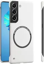 [RUNGOS] for Samsung S21 Case MagSafe (Bare Metal Feel) [Rapid Heat Dissipation] [Strong Magnetic] Borderless Slim Case for Samsung Galaxy S21 Phone Case, S21 MagSafe Case Thin Cover 6.2'', Creamy White