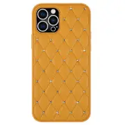 Case for iPhone 12 Pro Max 6.7 inch,Rhinestone Decor Rhombus Texture Phone Cover Drop Resistant Back