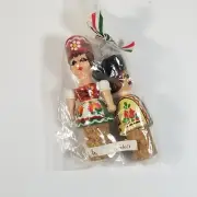 Made In Hungary Man/Woman Wine Hand Painted Wooden Wine Stopper Cork