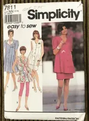 Simplicity Pattern 7811 Maternity Capri Leggings Skirt Dress Tunic 10 12 14 16