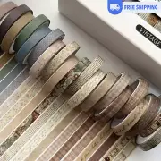 20pcs Washi Tapes Set Thin 7mm*3m Multi-Pattern Adhesive Masking Tape