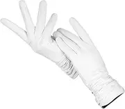 [Generic] Fashion Comfort White Gloves High-End Leather Leather Gloves Winter Cold and Warm White Gloves for Women