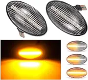 2pcs Dynamic LED Side Marker Light Flowing Side Repeater Lamp Error Free Panel Lamp For MINI Cooper R50 R52 R53 2002-2008(Dynamic Crystal Type)
