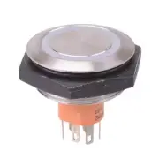 AV59022000074BK APEM Amber LED Momentary 30mm Push Button Vandal Switch NO/NC