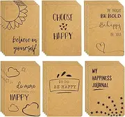 Kraft Notebook - 24-Pack Lined Notebook Journals, Pocket Journal for Travelers, Diary, Notes - 6 Assorted Happy Themed Designs, Soft Cover, 80 Pages, Brown, 4 x 5.7 Inches