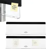 uxcell Monitor Memo Board, Transparent, Black Bottom Self-Adhesive Sticky Note Holder Side Note Attachment Computer Accessories for Home Office Computer Monitor Screen, 2 Pcs