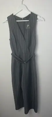 ATMOSPHERE Striped Print Trim Belted Jumpsuit WOMENS SIZE UK 10 NEW