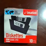 Imation 3.5" Floppy Disks Diskettes 10 Pack IBM Formatted 2HD 1.44MB