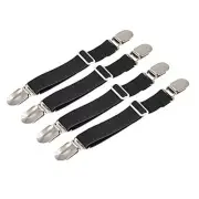 4Pcs Adjustable Bed Sheet Fasteners Suspenders, Elastic Sheet Band Straps