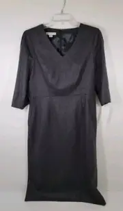 NWT Pendleton Charcoal Gray Modern Geometry 1/2 Sleeve Wool Dress Size 6 USA