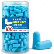 100 Pairs Ear Plugs Bulk NRR 32dB Soft Foam Ear Plugs for Sleeping Noise...