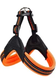 DOG HARNESS- LARGE - ORANGE REFLECTIVE, Ultra Soft, No Pull. NEW