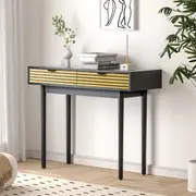 Oikiture Console Table Entry Hallway Side Table Display Desk w/Storage 2 Drawer