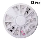 12pcs Nail Decoration Alloy Bowknot Nail Sticker Crystals Gems Nail Stickers
