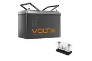 VoltX 12V 100Ah Lithium Battery + Bus Bar M8 Power Distribution Terminal Block (4 GANG 300A Black)