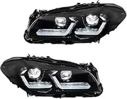 Compatible For BMW F10 525i 530i 535Li 2011-2017 Car Front Lamps Assembly Upgrade Flashing DRL Projector Lens Accessories(For 14-17 Xenon)