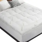 STARRY EUCALYPT Bamboo Fibre Pillowtop Mattress Topper Underlay Pad Cover 7.5cm Double