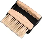 Table Sweeping Set Mini Dustpan and Hand Brush Broom Table Broom with Shovel Mini Table Brush with Magnetic Holder Mini Dustpan Set Metal Flour Broom Table Sweeper Hand Brush Wood