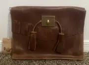 Dr Martens Fringe Genuine Leather Clutch Handbag Butterscotch Brown Bag