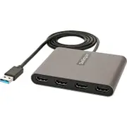 StarTech.com USB 3.0 to Quad HDMI Adapter, USB to 4x HDMI Monitor Converter for Windows (no support for macOS/ChromeOS/Linux)