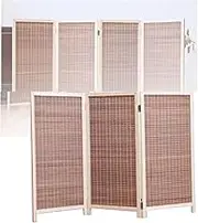 Small Room Divider,Wood Short Privacy Screen Indoor,Classroom Dormitory Office Decoration Portable Freestanding Weave Partition Wall(3 Panels)