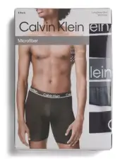 CALVIN KLEIN 3pk Micro Plus Long Boxer Briefs/Black, Grey