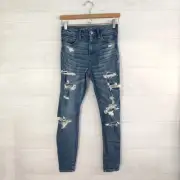 NWT American Eagle Distressed Next Level Stretch Super high rise jegging 4 Short