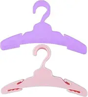 Gogogmee 16pcs Doll Clothes Hangers Dolls Mini Doll Clothes Hanger Pink Hangers Miniature Ornament Doll Outfit Hangers Pink Doll Clothes Hanger Small Doll Cloth Hangers Coat Hangers Plastic