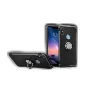 2 Pcs Magnetic Armor Protective Case for Xiaomi Redmi Note 6, with 360 Degree Rotation Ring Holder (Black)