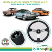 Monza Classic Black Leather Steering Wheel & Boss Kit HQ HJ HZ VB VK VL WB LX