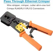 RJ45 Crimp Tool Pass Through Cat5 Cat5e Cat6 Crimping Tool for RJ45/RJ12 Regular