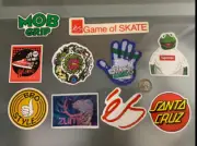 (10) Skateboard Sticker Lot: Es, Vans, Supreme, Santa Cruz, MOB