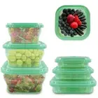 6 Pack Collapsible Food Storage Containers, Silicone Food Storage Containers ...