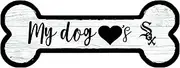 MLB Chicago White Sox Unisex Chicago White Sox Dog Bone Sign, Team Color, 6 x 12