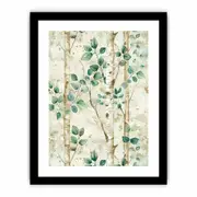 Birchtree Watercolor Framed Art on canvas