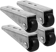 Mikinona 5pcs Pulley Door Bottom Roller Thickened Wheel Gate Caster Replacement Sliding Door Bottom Guide Garage Door Pulley Wheel Boat Roller Door Bottom Translation Wheels Nylon Black