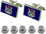 [Select Gifts] Shirt Dress Studs Michigan Flag Cufflinks