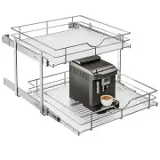 2 Tier Soft Close Pull Out Cabinet Organizer, 23" W x 21" D Pull Out Drawers ...