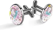 [Generic] Men's Cufflinks, Unicorn Cats Cuff Links for Men, Classic Cufflinks Black for Suit Shirt Wedding Business Birthday Jewelry Gift