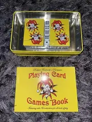 NEW Robert Frederick's Premium Playing Cards Games Set Tin Joker w/ Book Dice